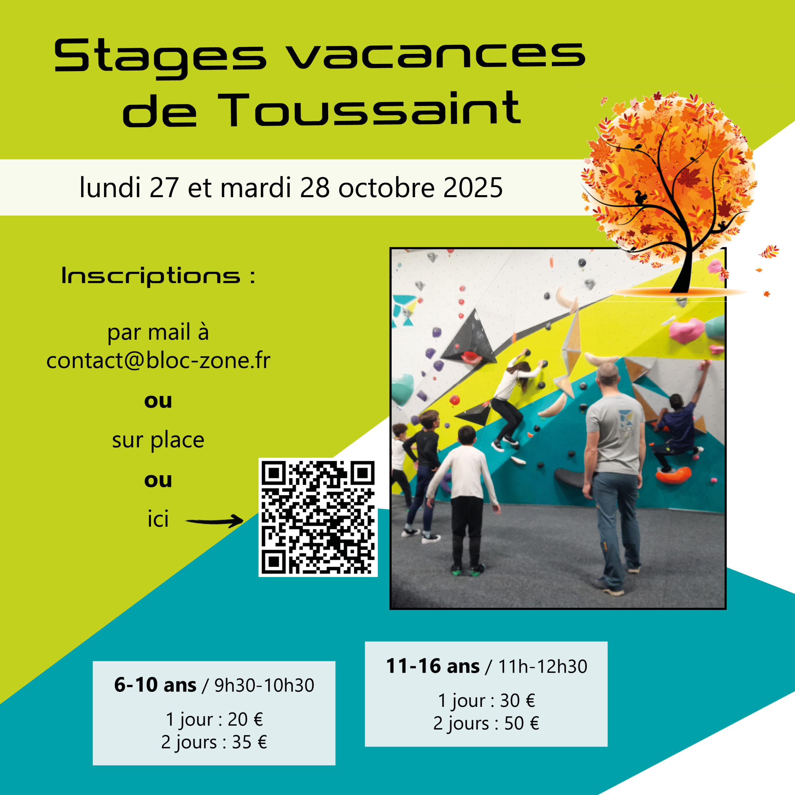 stages enfants vacances toussaint 2025