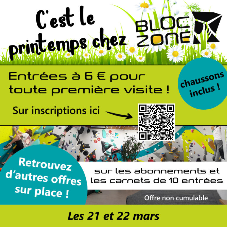 offres printemps 2026 bloc zone escalade
