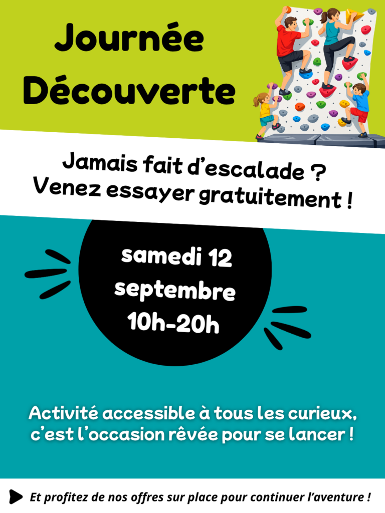 journée découverte escalade 12 septembre 2026