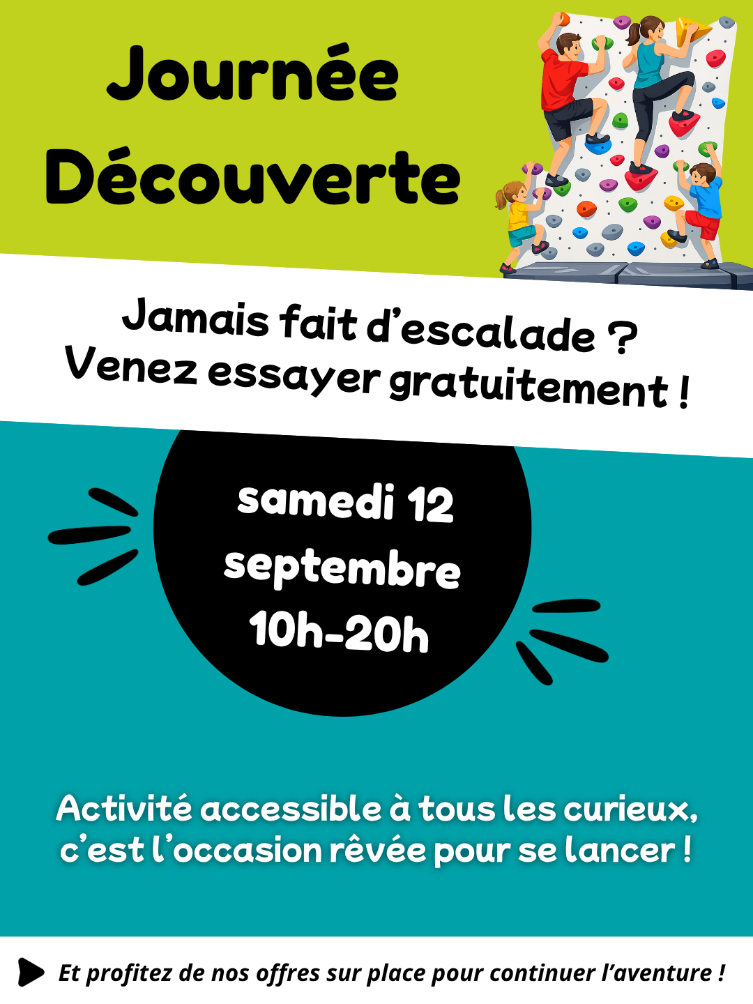 journée découverte escalade 12 septembre 2026